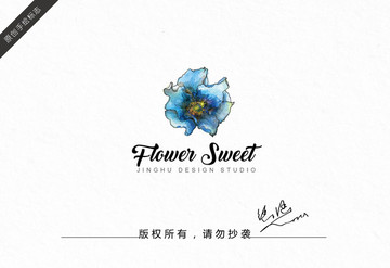 水彩花朵logo