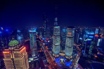 空中看上海 上海夜景