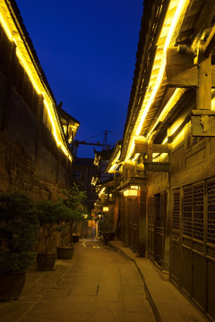 安居古镇 古街夜景