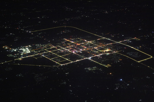 西安 夜景 全景 俯瞰