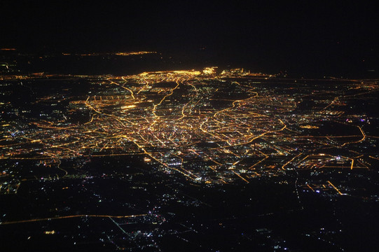 俯瞰 天津 全景 夜景