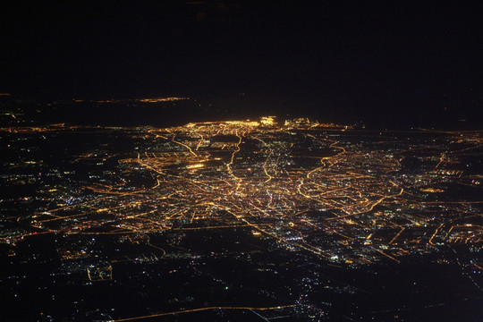 俯瞰 天津 全景 夜景