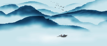 水墨山水意境畫