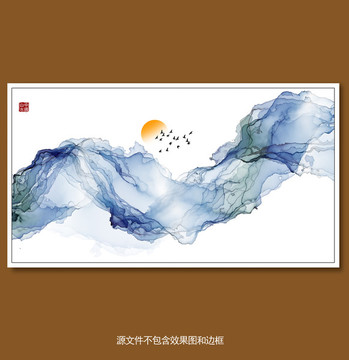 新中式抽象意境水墨裝飾畫 禪意