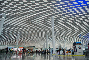 宝安机场 机场大厅 蜂窝形状