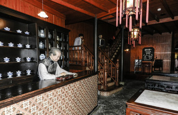 茶馆 老上海生活场景 蜡像