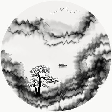 水墨山水圖