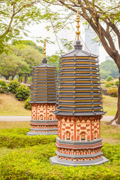 辽宁崇兴寺双塔 微缩景观