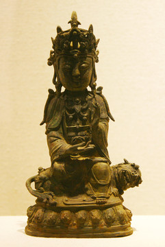 文殊菩萨铜坐像 明代 出土文物