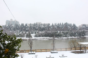 暖冬雪景