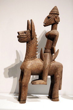 非洲木雕骑驴男子雕像像