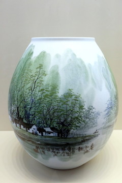 春江渔歌瓷瓶