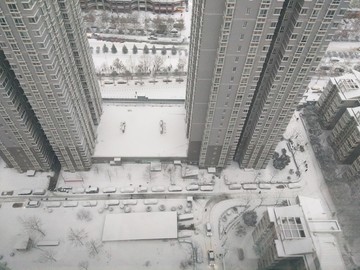 西安 雪景 城市 北郊