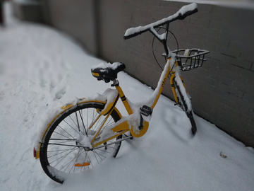 雪中的共享单车 共享单车