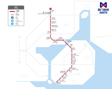 廈門地鐵1號線線路圖
