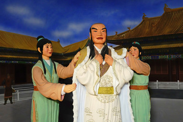 历史场景人物雕像 李元昊