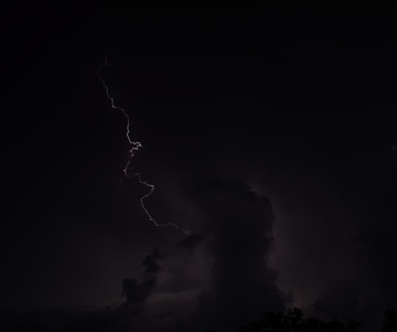 烏云密步閃電的夜空