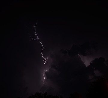 乌云密步闪电的夜空