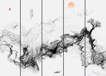 抽象水墨画 禅境水墨中国风