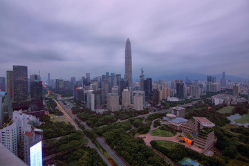 深圳福田中心区建筑风光夜景