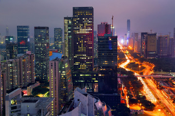 深圳福田中心区建筑风光夜景