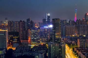 广州珠江新城建筑风光夜景