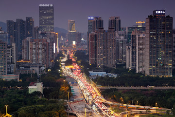 广州珠江新城建筑风光夜景