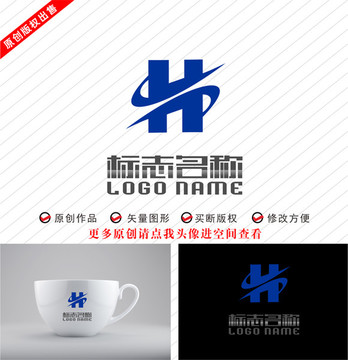dHp字母標志H字母logo