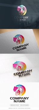 創(chuàng)意戶外運動俱樂部標志矢量