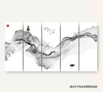 簡約禪境水墨畫