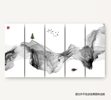 簡約禪境水墨畫