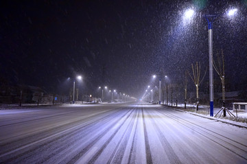 雪夜 下雪