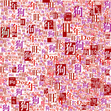 生肖狗旺文字底紋