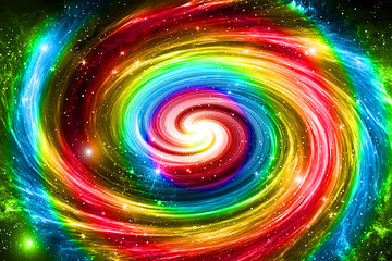彩色漩渦星空 星空裝飾畫