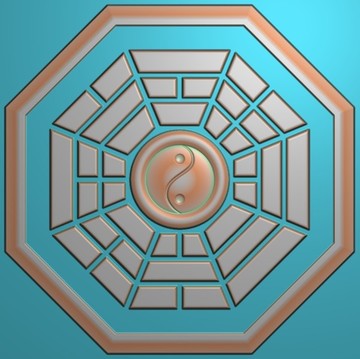 八卦精雕圖 灰度圖 浮雕圖