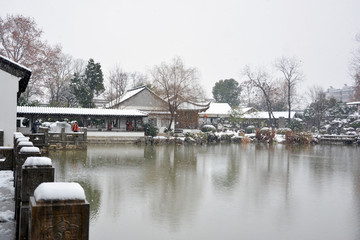 江南园林雪景