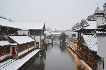 江南水乡雪景