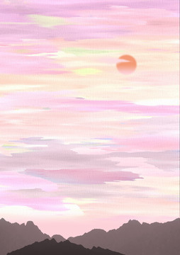中式水墨山水畫
