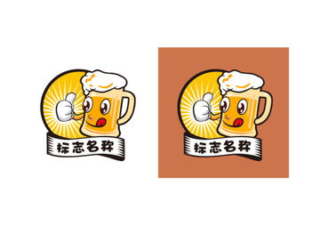 酒吧飲品卡通標(biāo)志