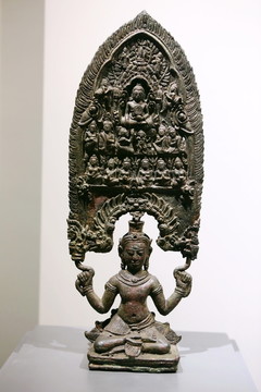 泰国铜雕坐佛托佛像