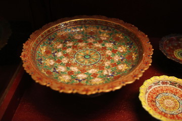 泰国红花瓷盘