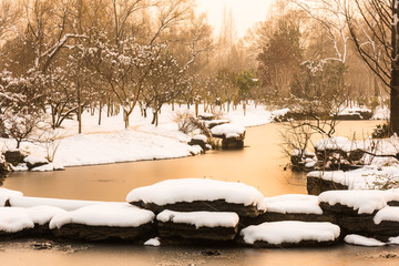 明孝陵景区雪景