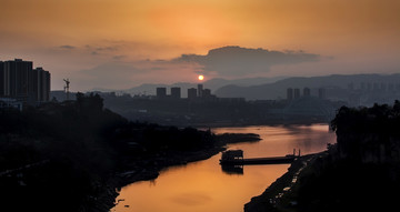 重庆万州日落景观