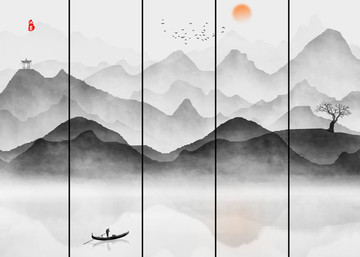 禪境水墨山水畫 意境水墨山水畫
