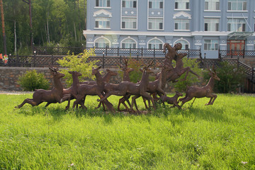 群鹿 雕塑