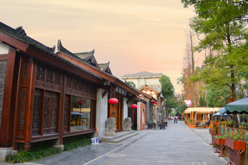 洛带博客小镇街景 风格建筑群