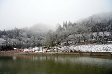 石柱冷水镇雪景图 雪景