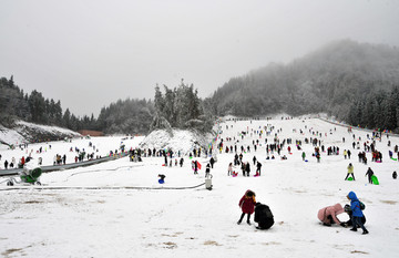 露天滑冰场 雪景