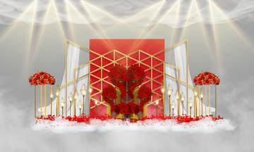 現(xiàn)代風(fēng)格紅色幾何婚禮 迎賓區(qū)