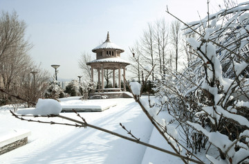 公园雪景